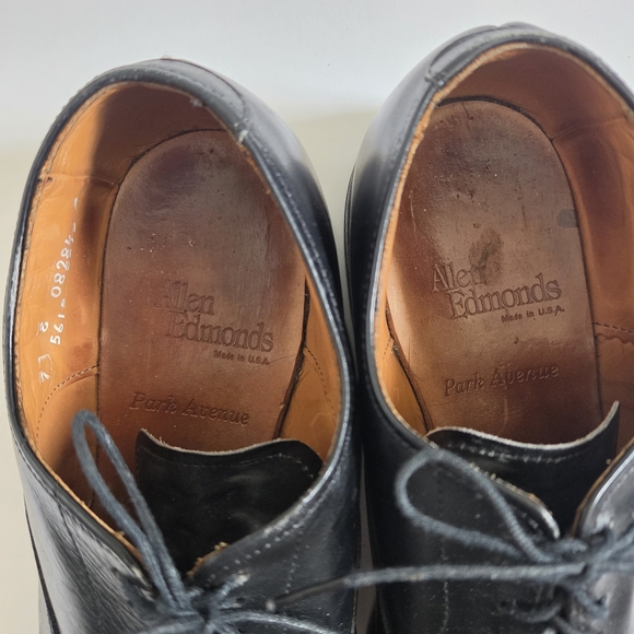 Allen Edmonds Park Avenue Cap Toe Oxford dress shoes black mens size 7 - Picture 6 of 8